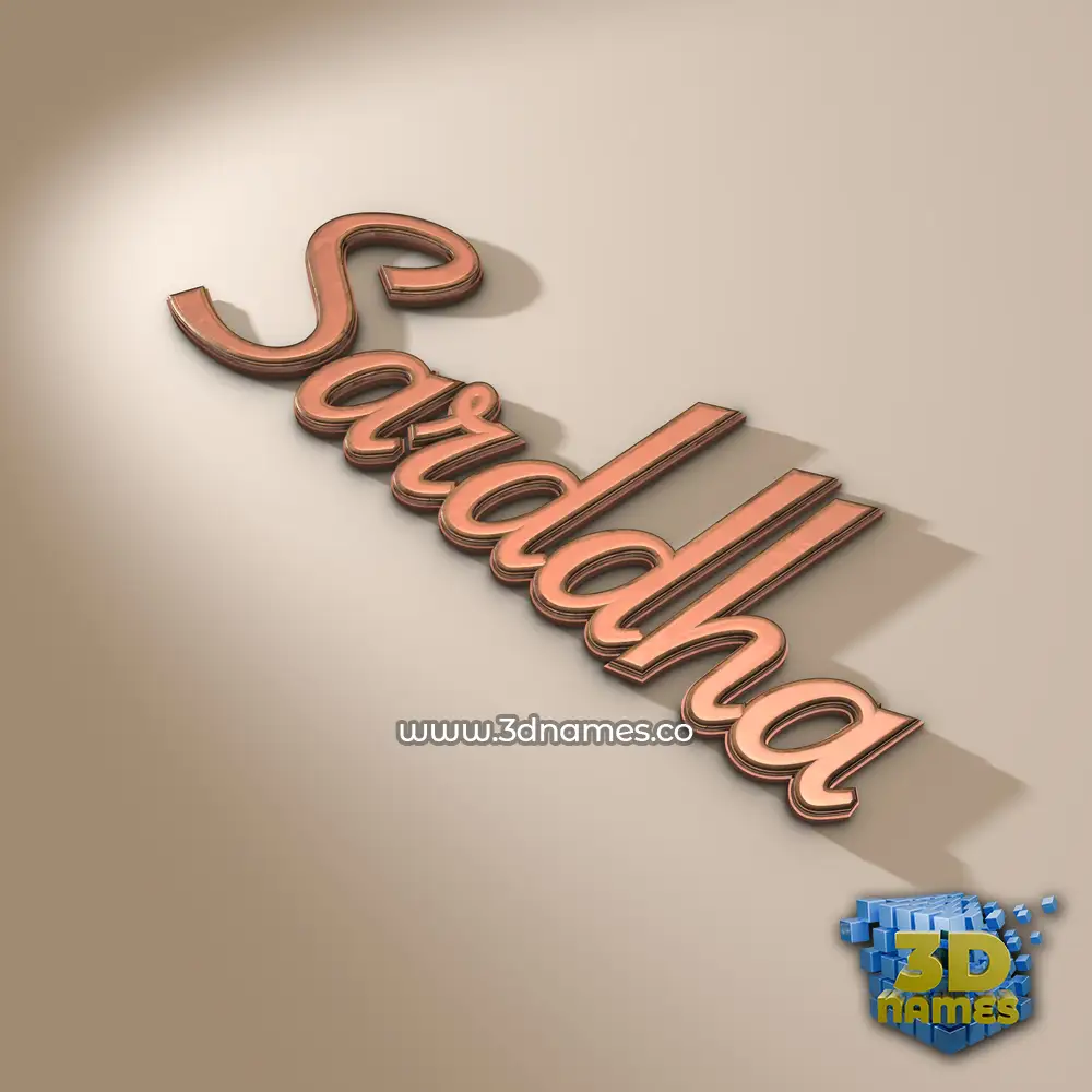sarddha in Rose Gold style - 3D name wallpaper