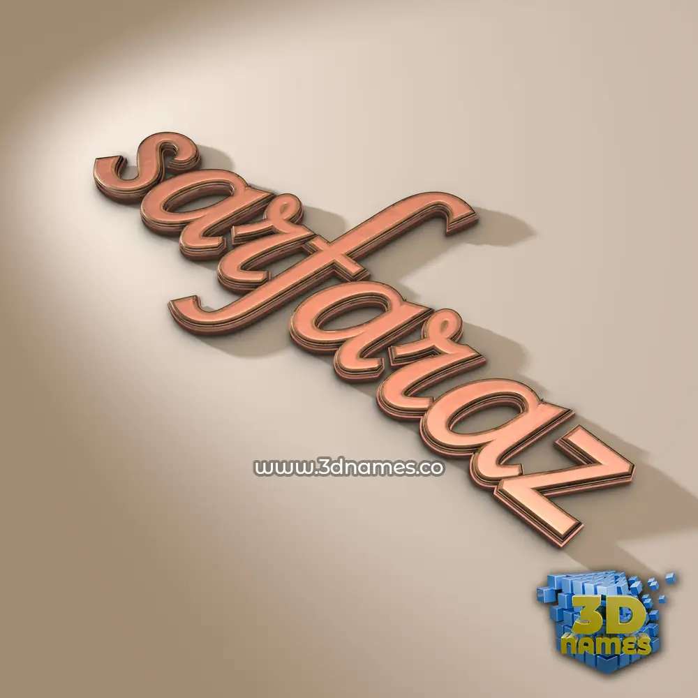 sarfaraz in Rose Gold style - 3D name wallpaper
