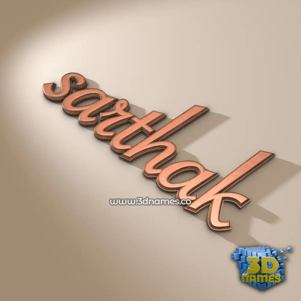 sarthak in Rose Gold style - 3D name wallpaper