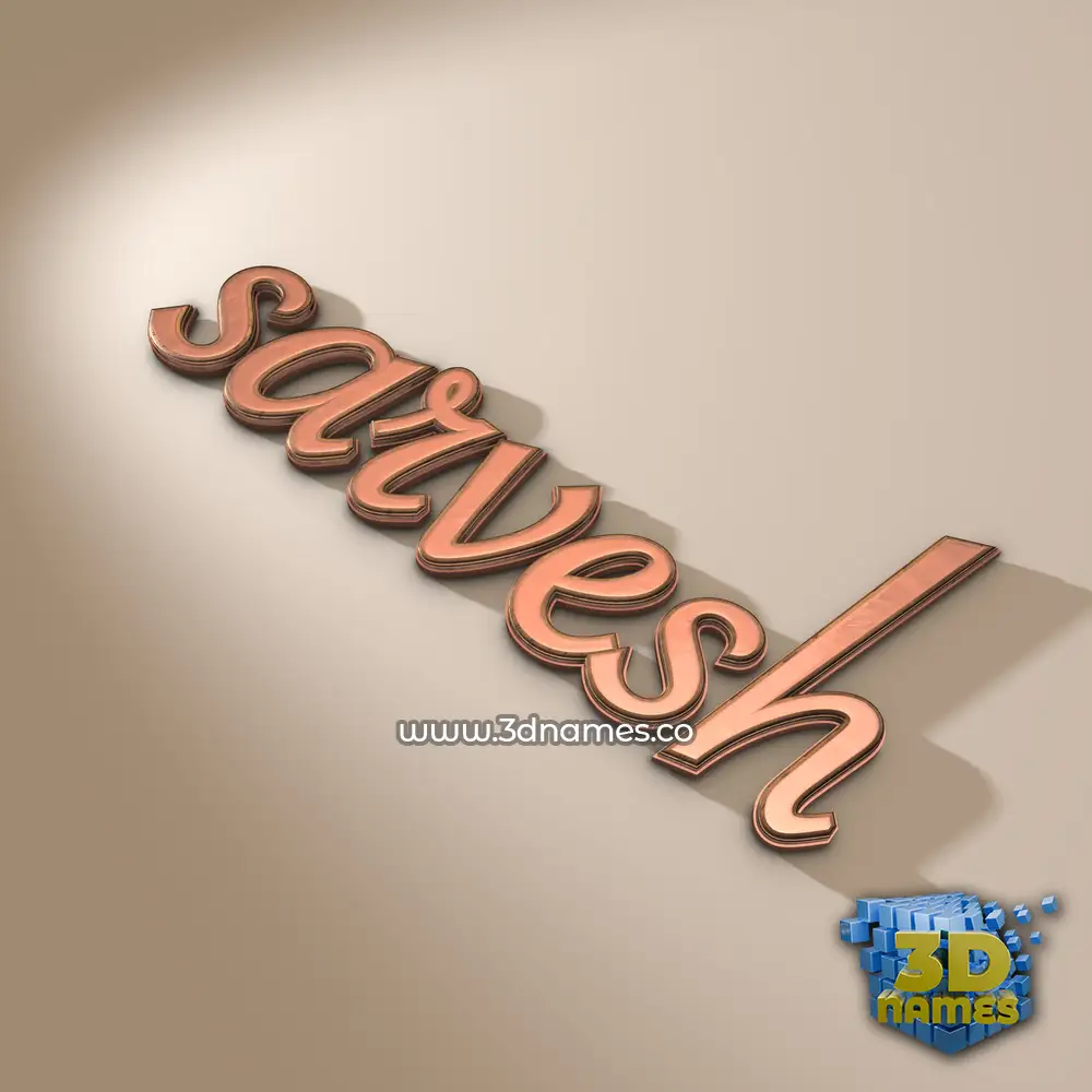 sarvesh in Rose Gold style - 3D name wallpaper