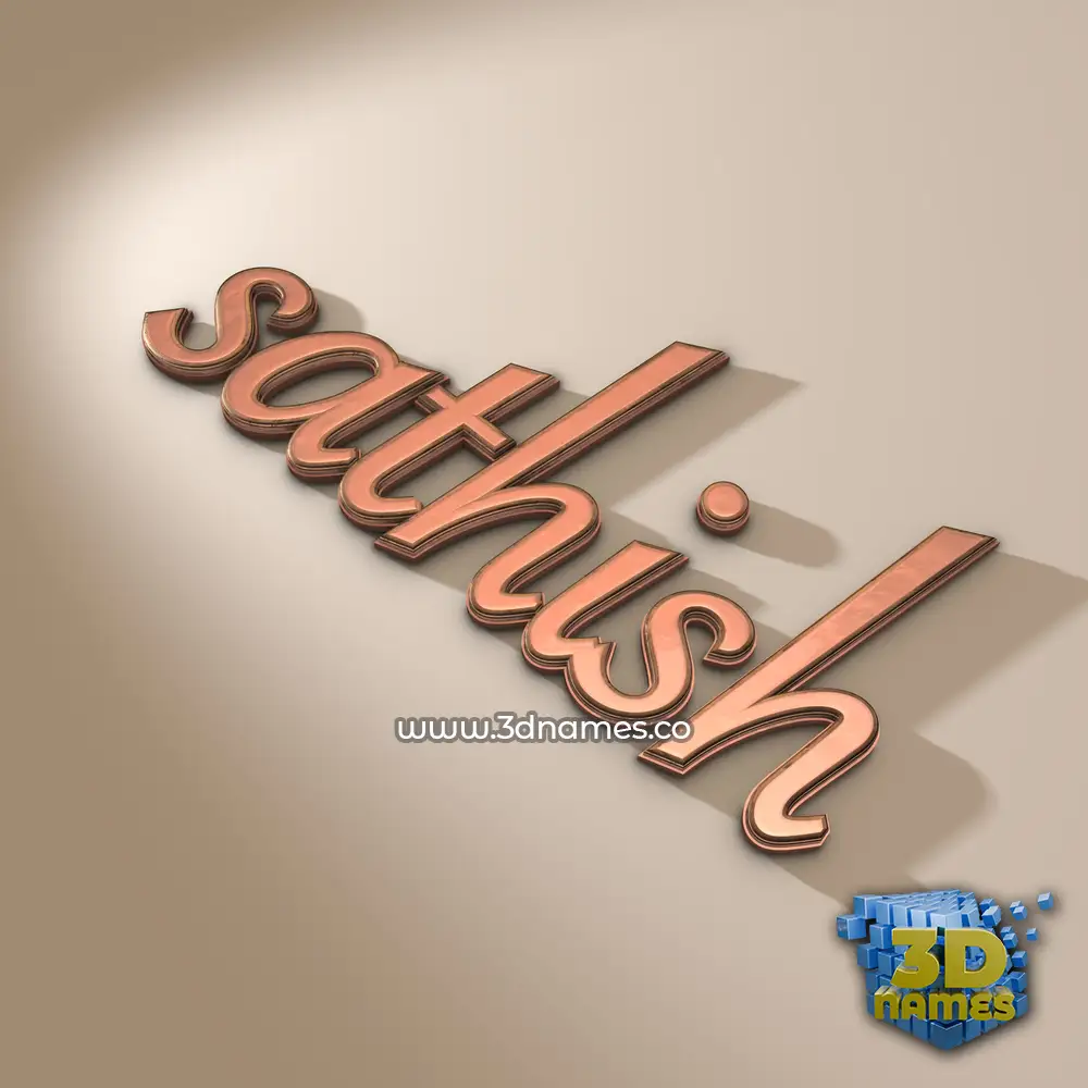 sathish in Rose Gold style - 3D name wallpaper