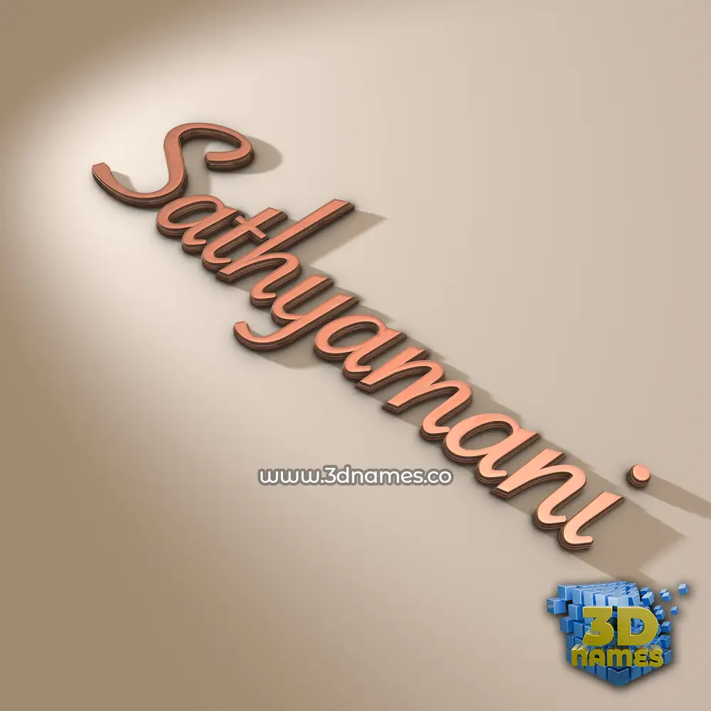 sathyamani in Rose Gold style - 3D name wallpaper