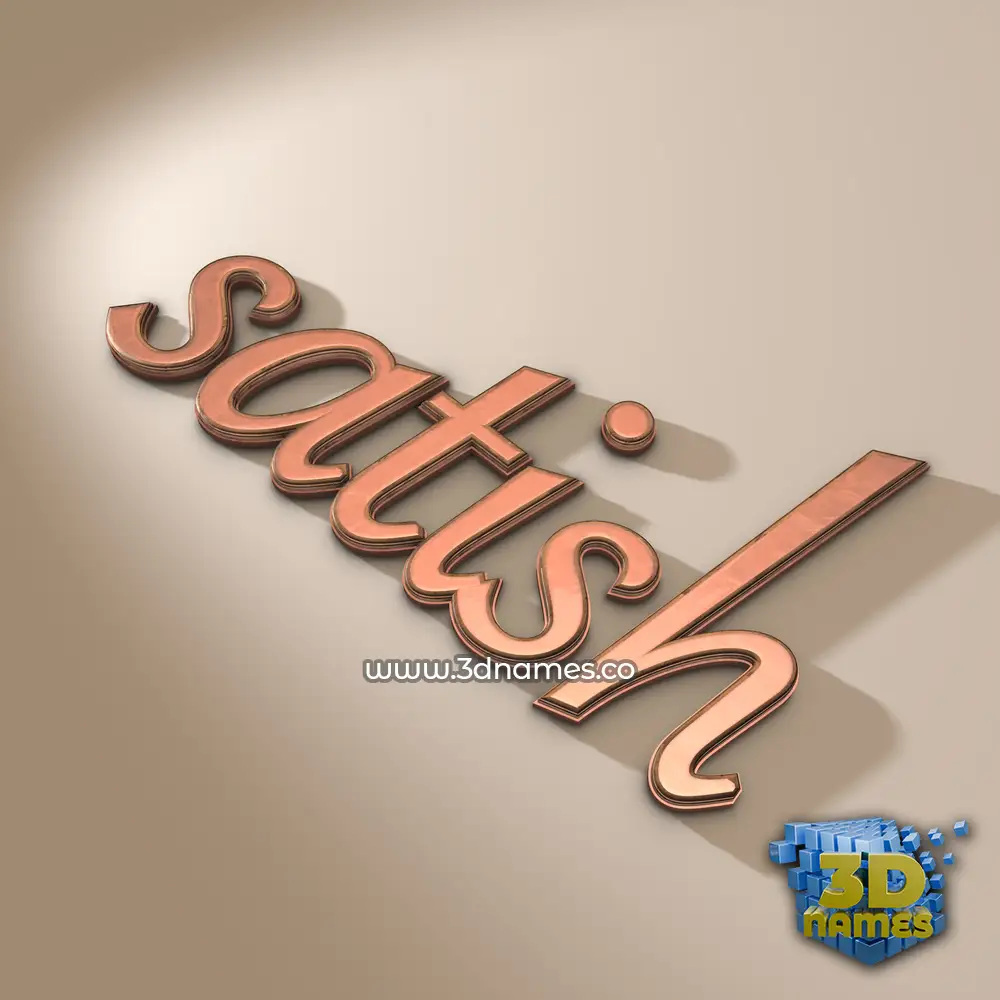 satish in Rose Gold style - 3D name wallpaper