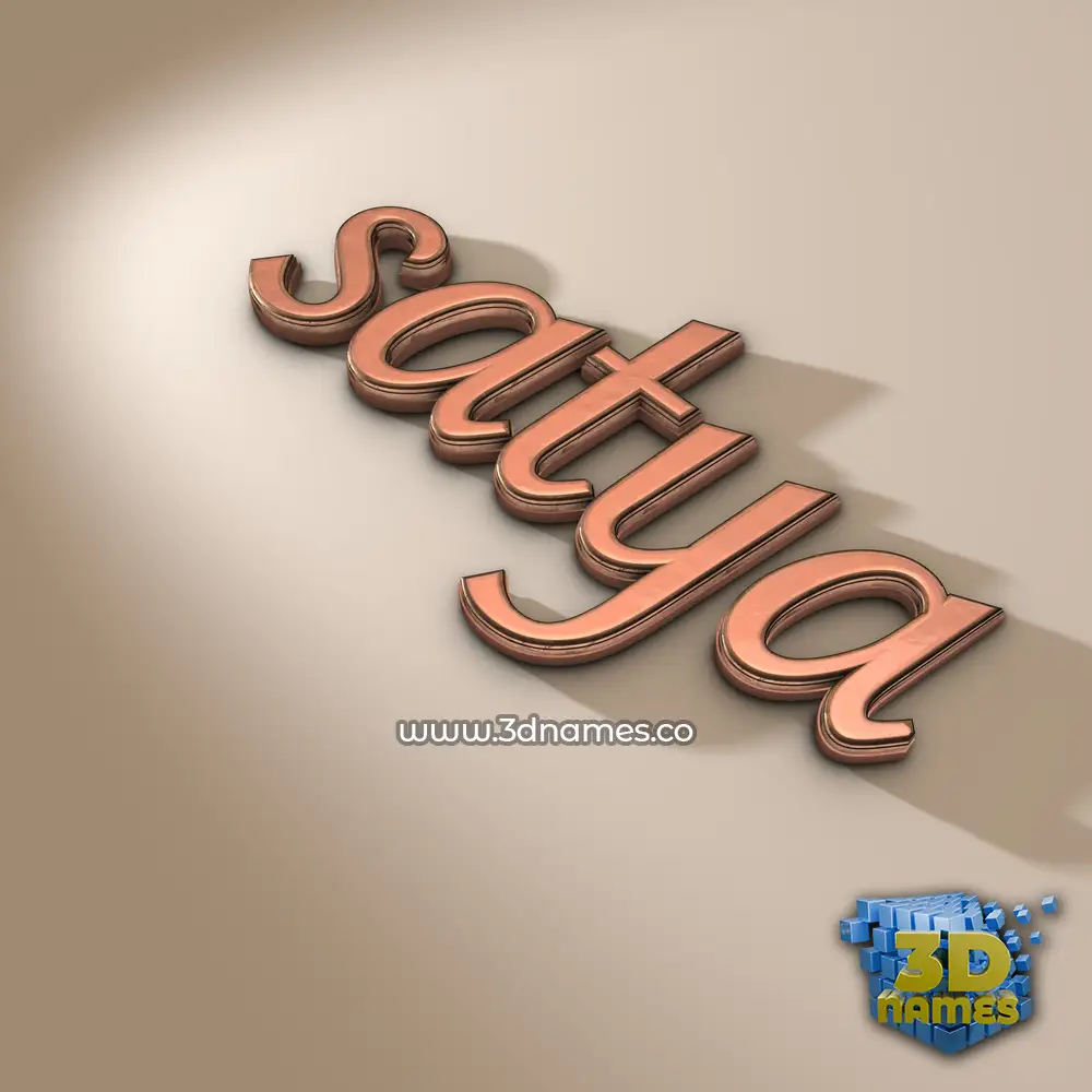 satya in Rose Gold style - 3D name wallpaper