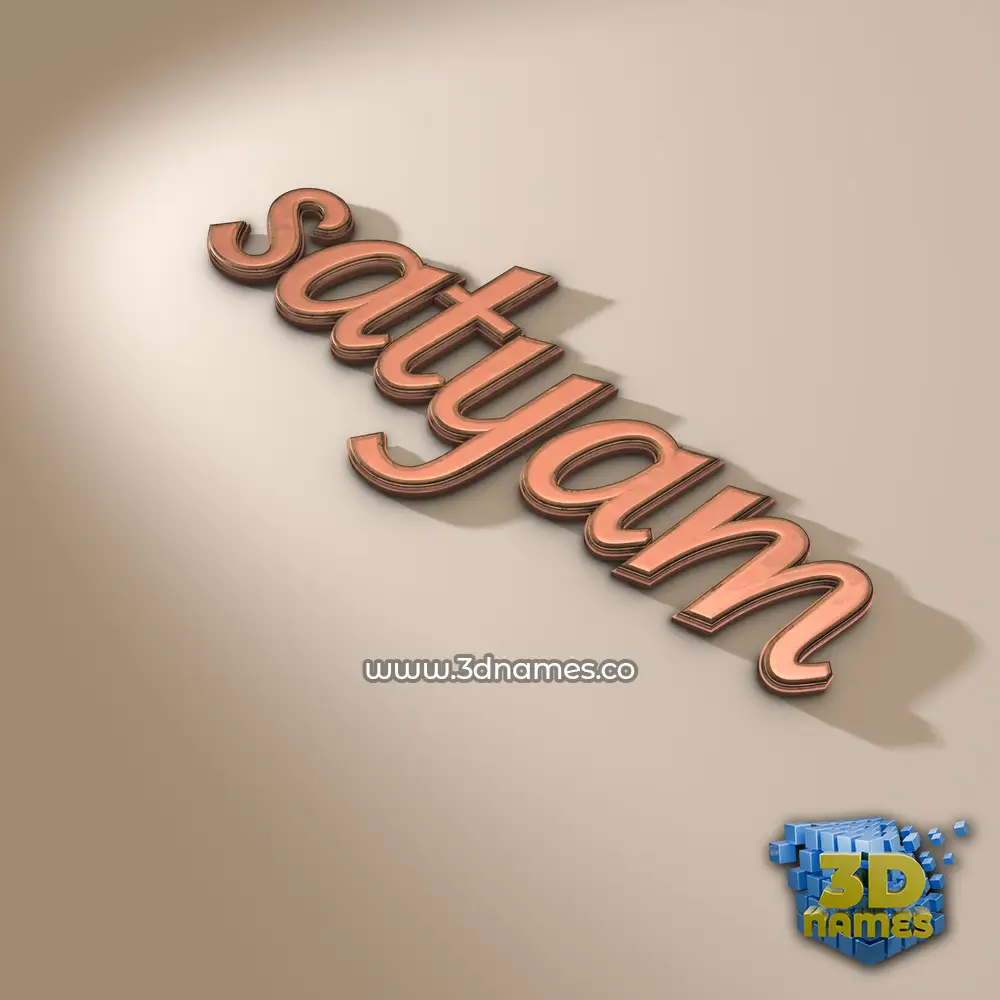 satyam in Rose Gold style - 3D name wallpaper