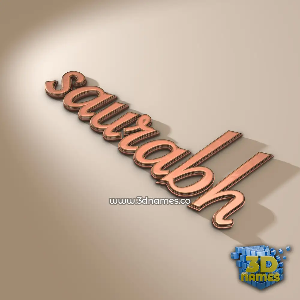 saurabh in Rose Gold style - 3D name wallpaper