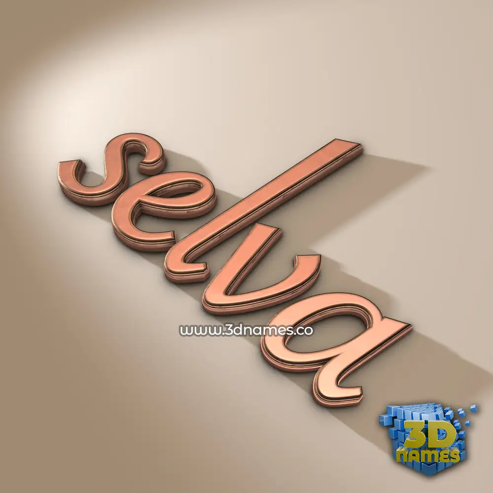 selva in Rose Gold style - 3D name wallpaper