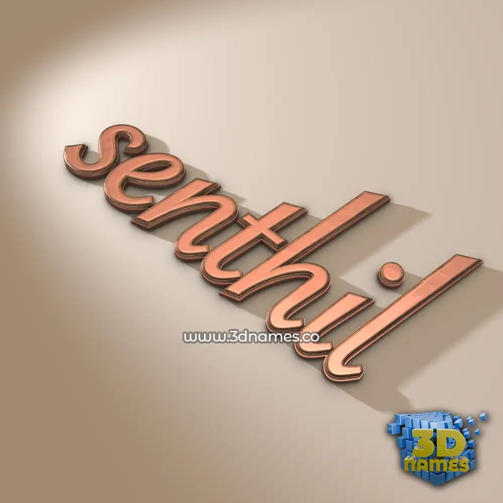 senthil in Rose Gold style - 3D name wallpaper