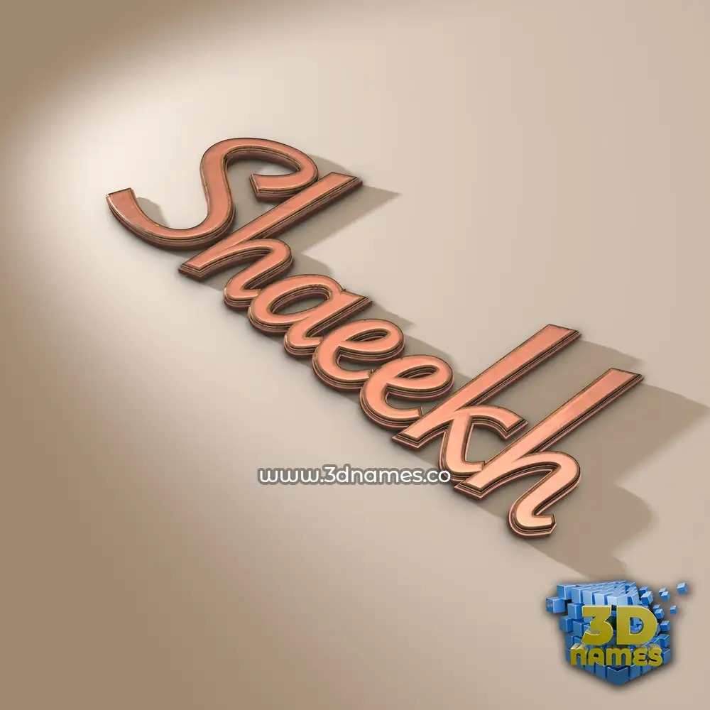 shaeekh in Rose Gold style - 3D name wallpaper
