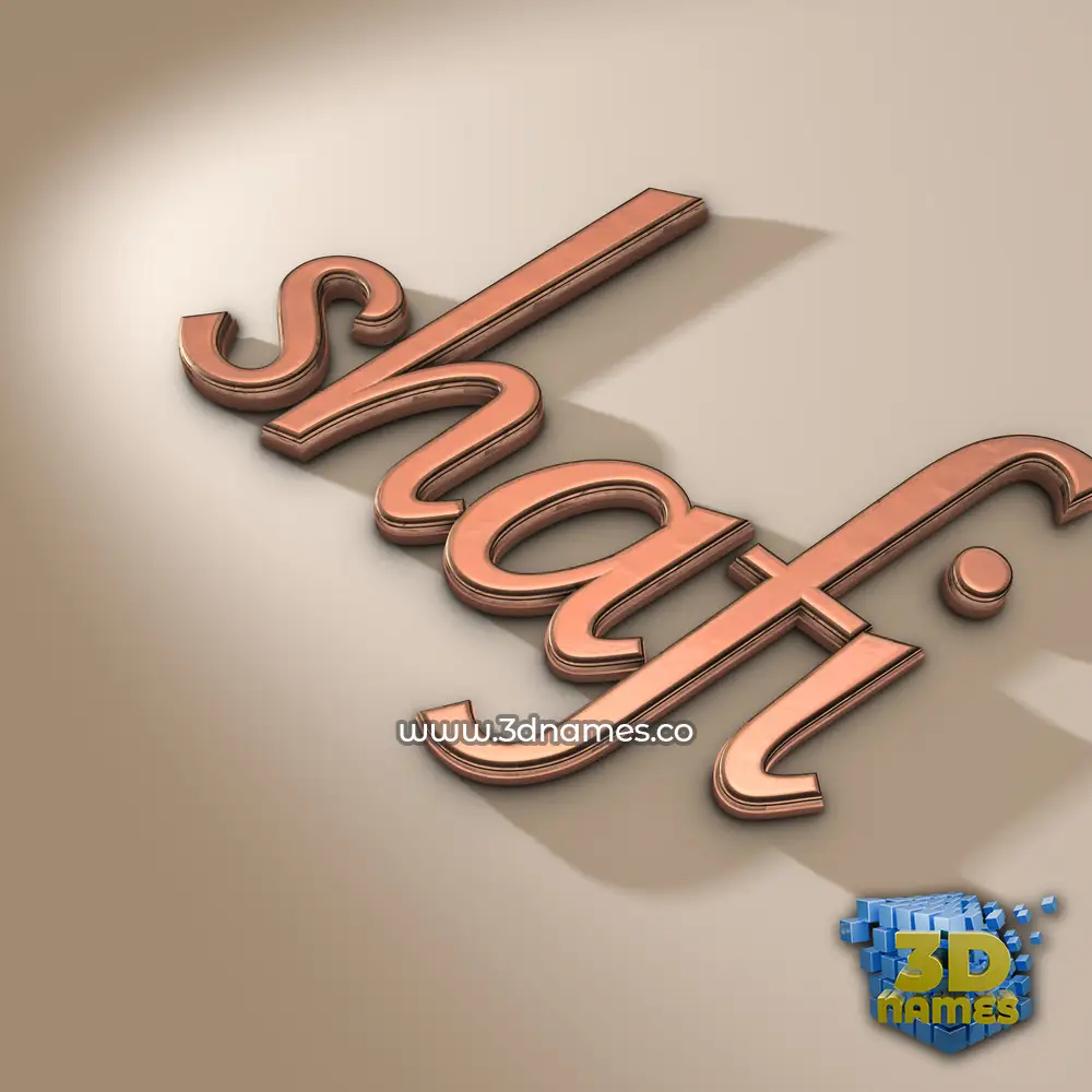 shafi in Rose Gold style - 3D name wallpaper