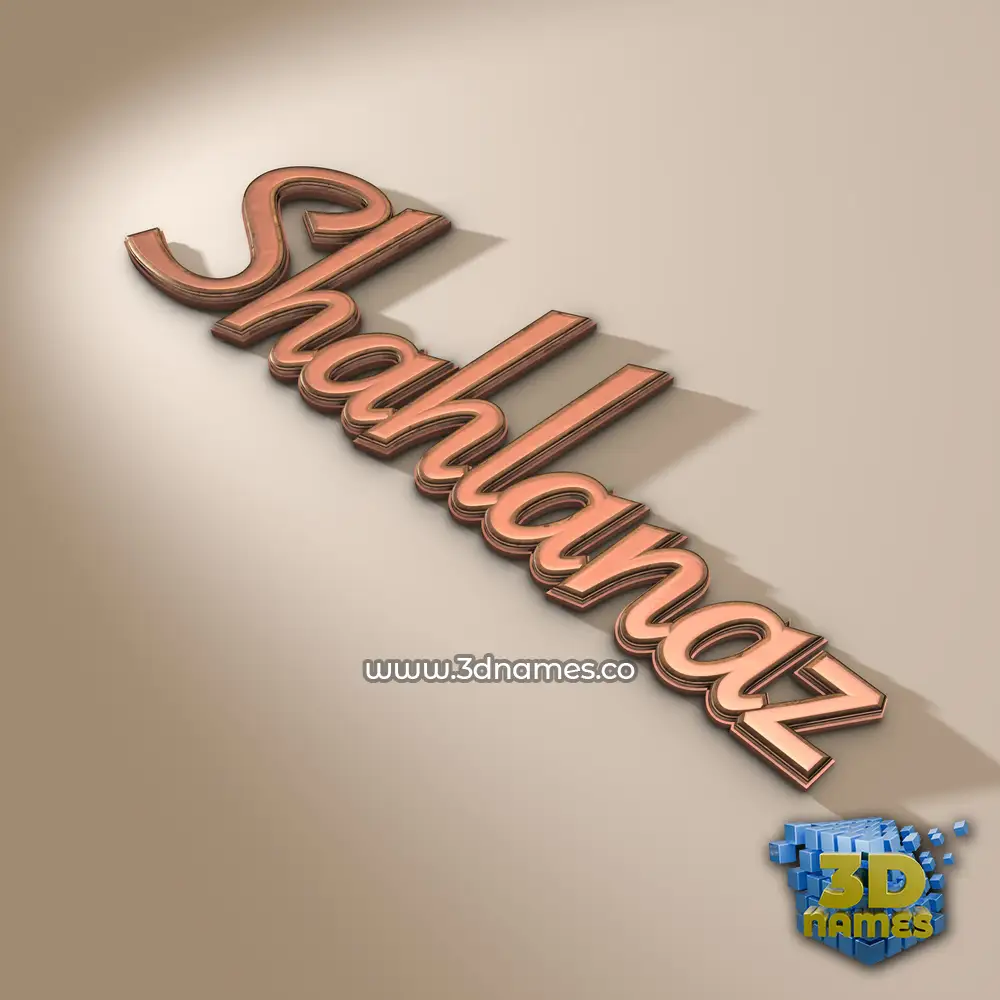 shahlanaz in Rose Gold style - 3D name wallpaper