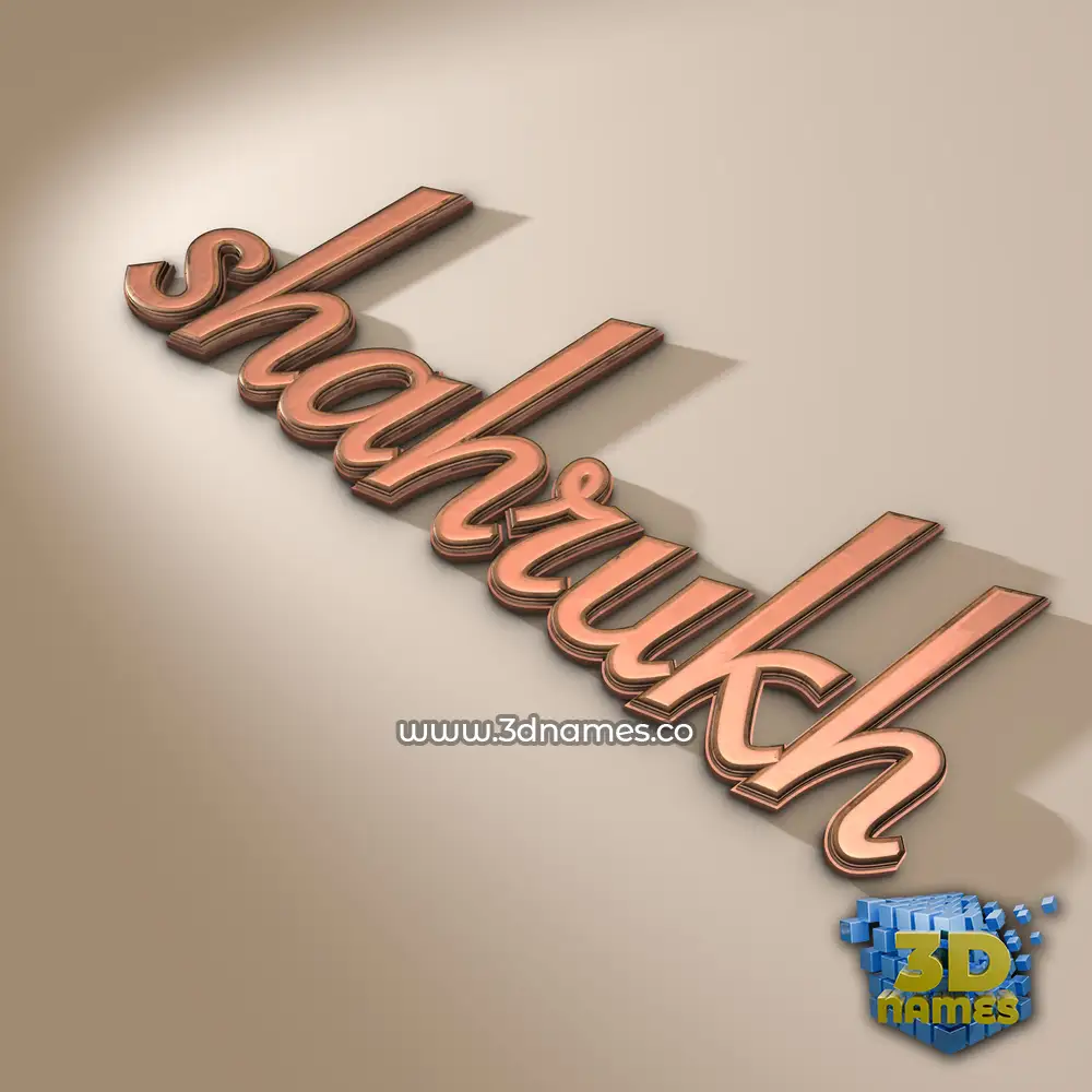 shahrukh in Rose Gold style - 3D name wallpaper