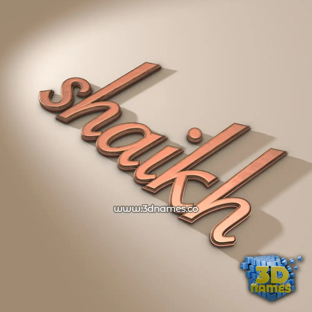 shaikh in Rose Gold style - 3D name wallpaper