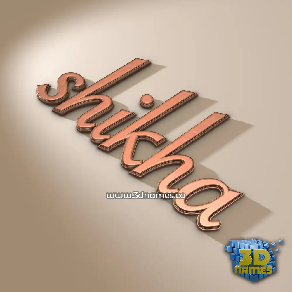 shikha in Rose Gold style - 3D name wallpaper