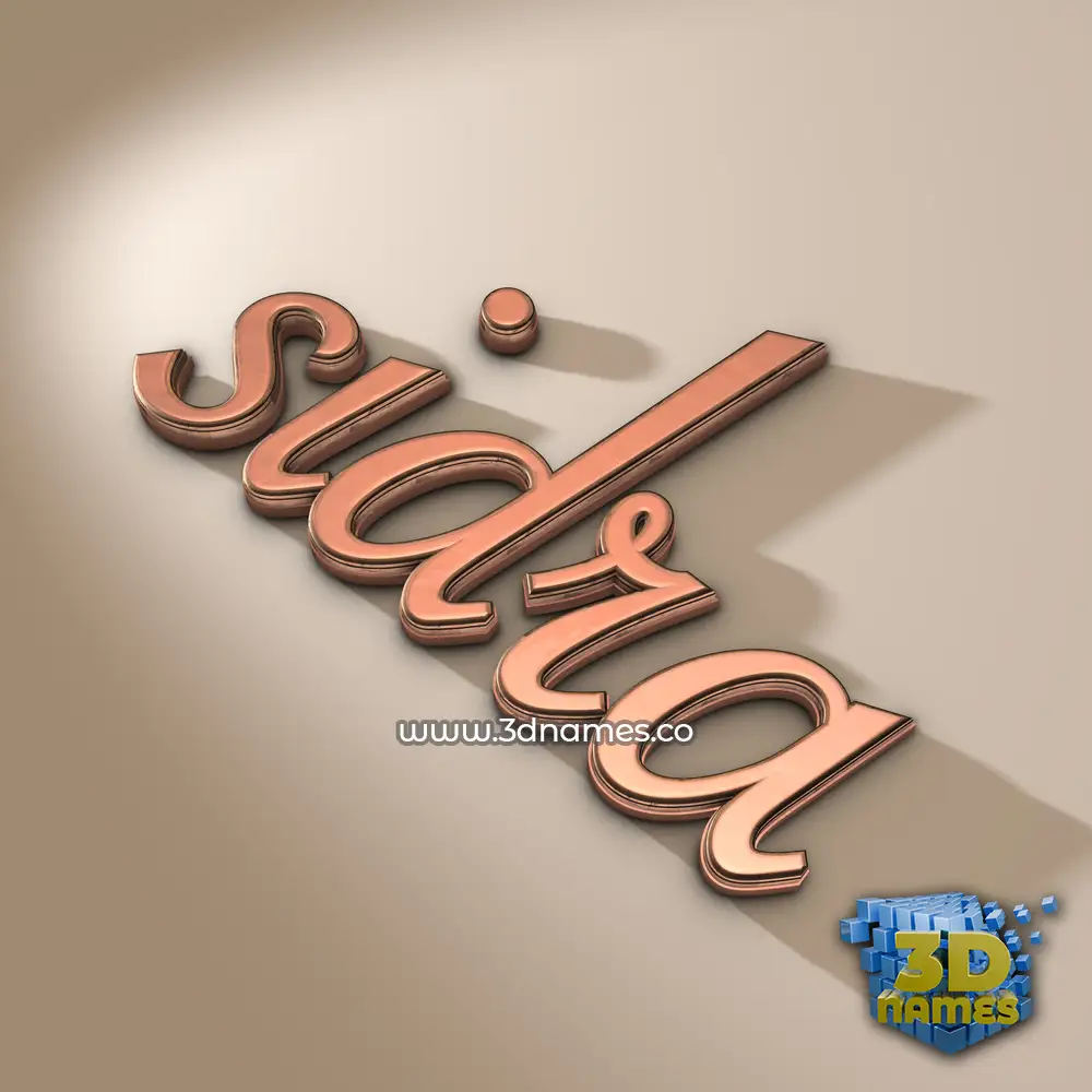 sidra in Rose Gold style - 3D name wallpaper
