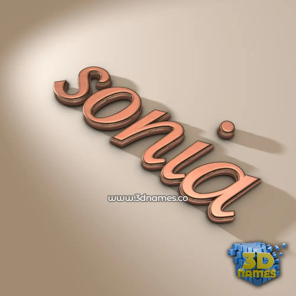 sonia in Rose Gold style - 3D name wallpaper