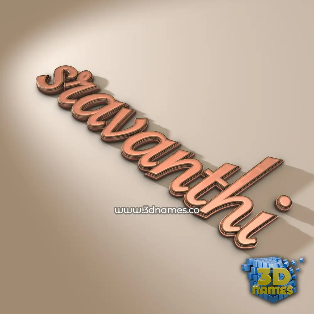 sravanthi in Rose Gold style - 3D name wallpaper