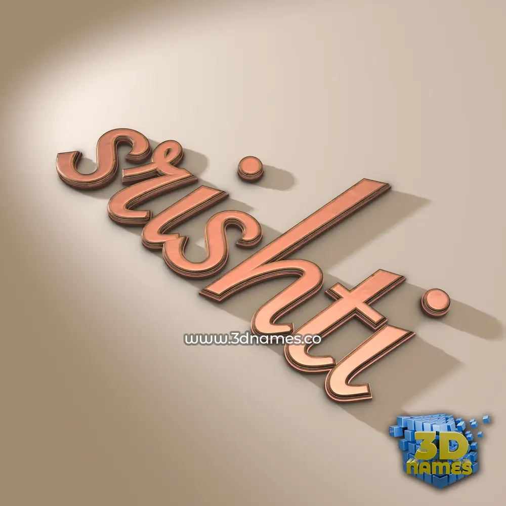 srishti in Rose Gold style - 3D name wallpaper