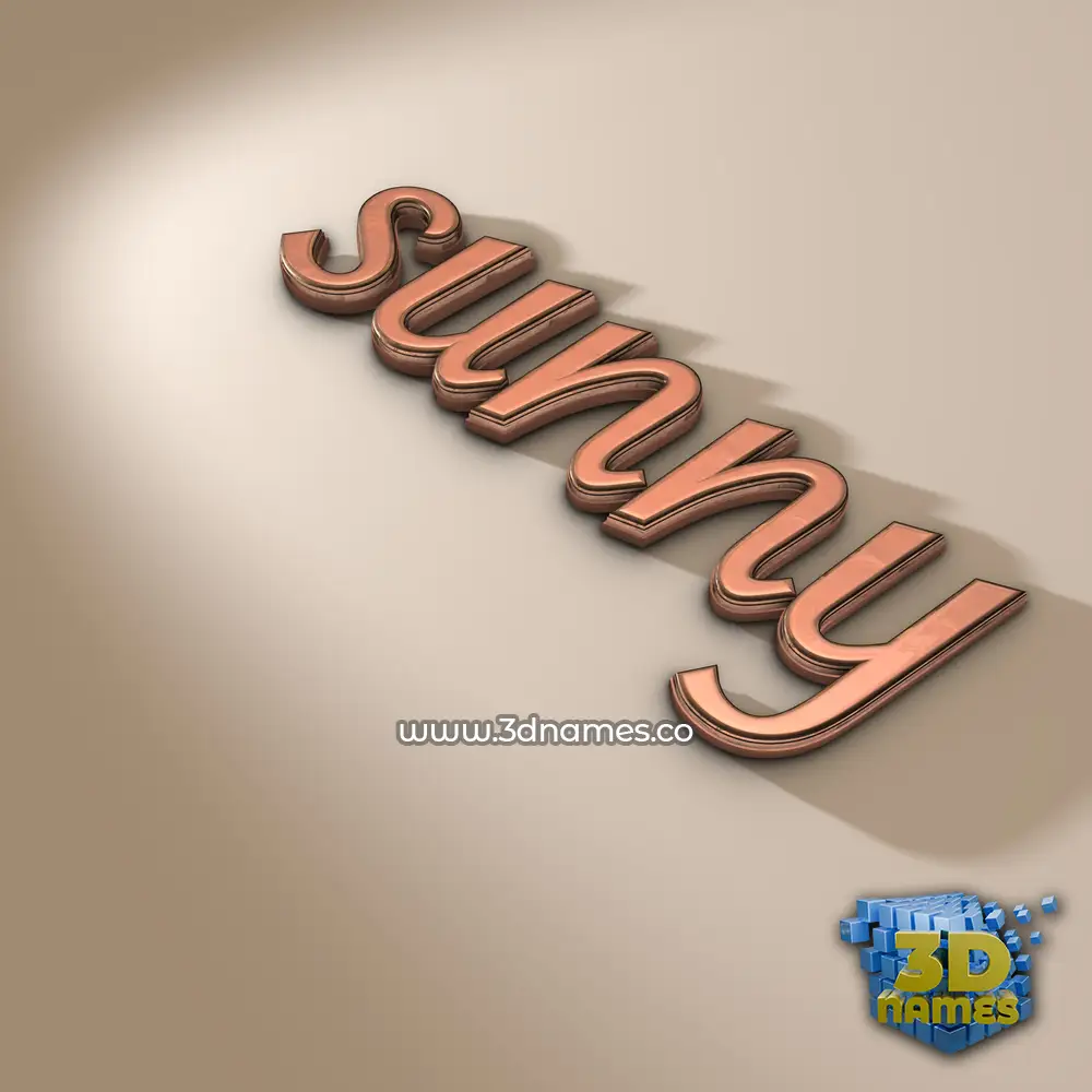 sunny in Rose Gold style - 3D name wallpaper