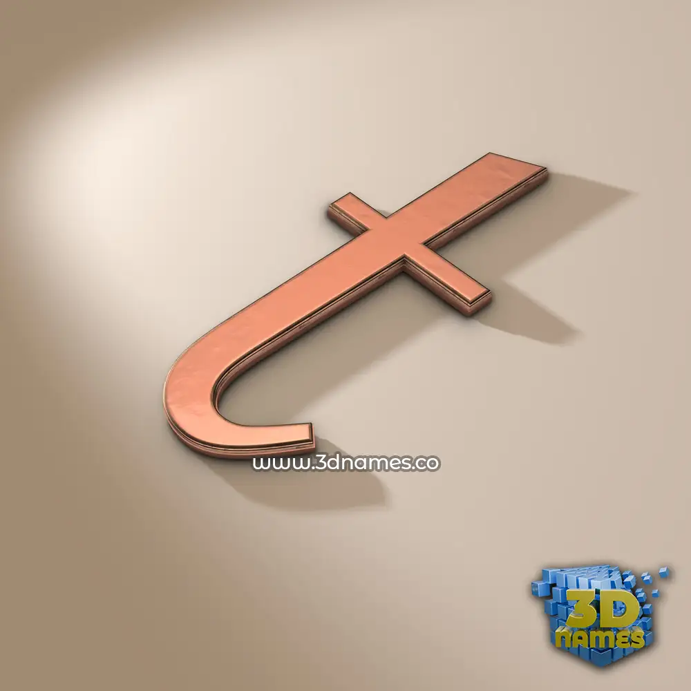 t in Rose Gold style - 3D name wallpaper
