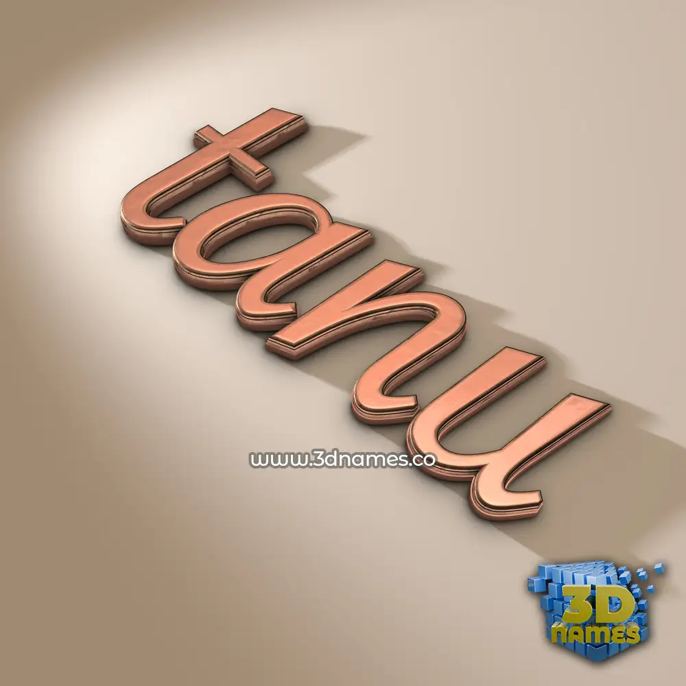 tanu in Rose Gold style - 3D name wallpaper