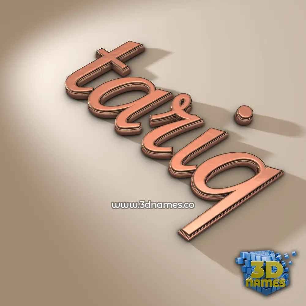 tariq in Rose Gold style - 3D name wallpaper