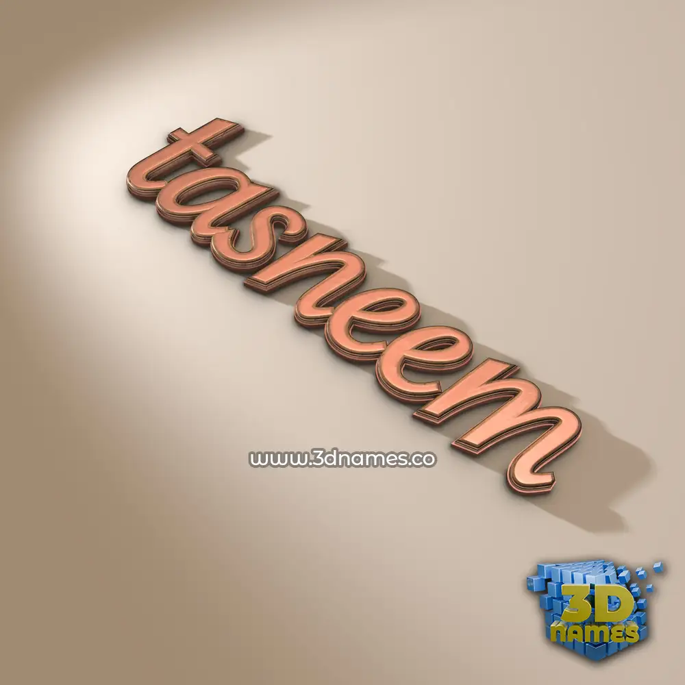 tasneem in Rose Gold style - 3D name wallpaper