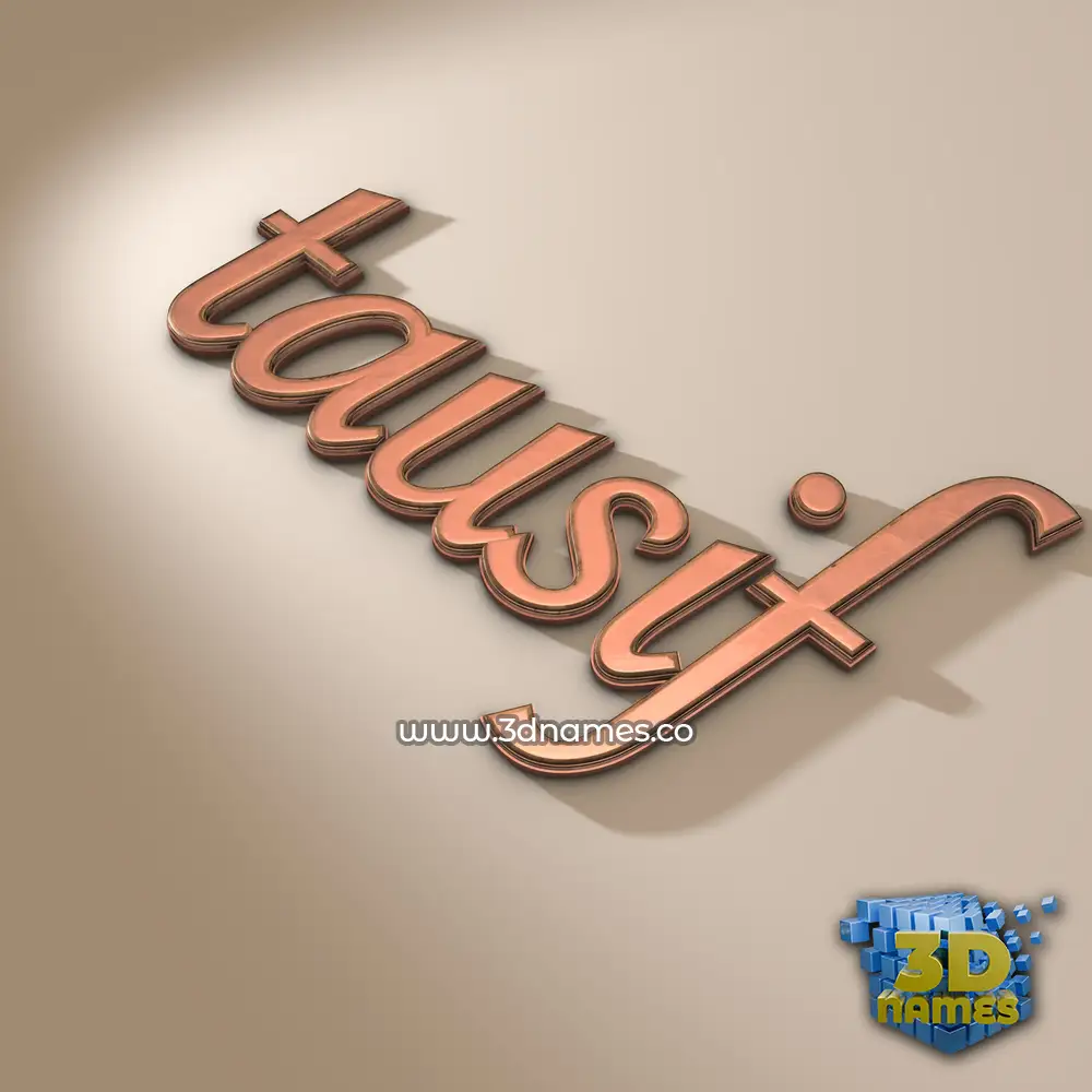 tausif in Rose Gold style - 3D name wallpaper