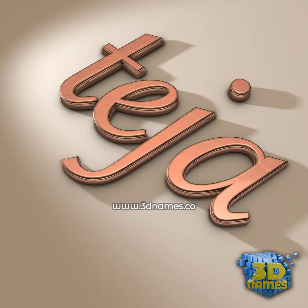 teja in Rose Gold style - 3D name wallpaper
