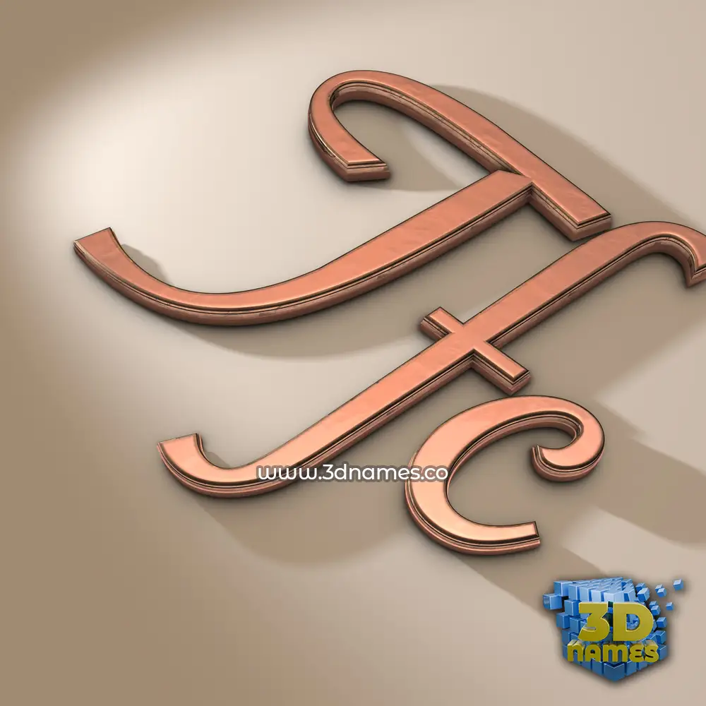 tfc in Rose Gold style - 3D name wallpaper