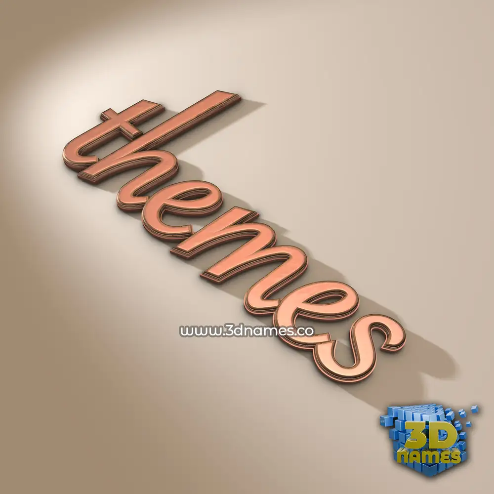 themes in Rose Gold style - 3D name wallpaper