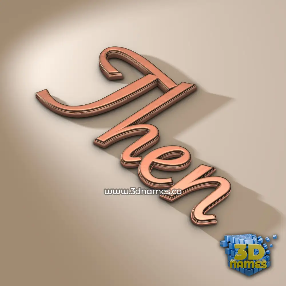 then in Rose Gold style - 3D name wallpaper