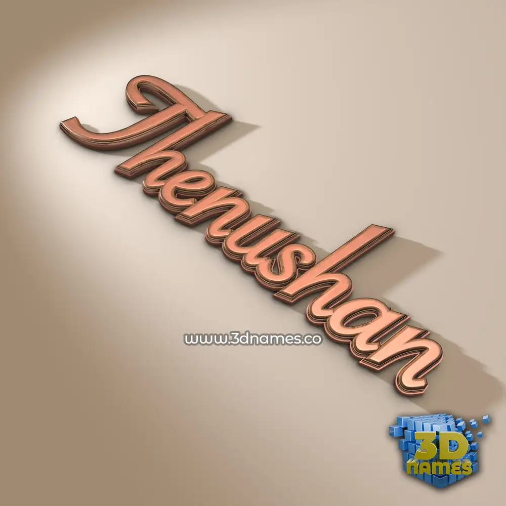 thenushan in Rose Gold style - 3D name wallpaper