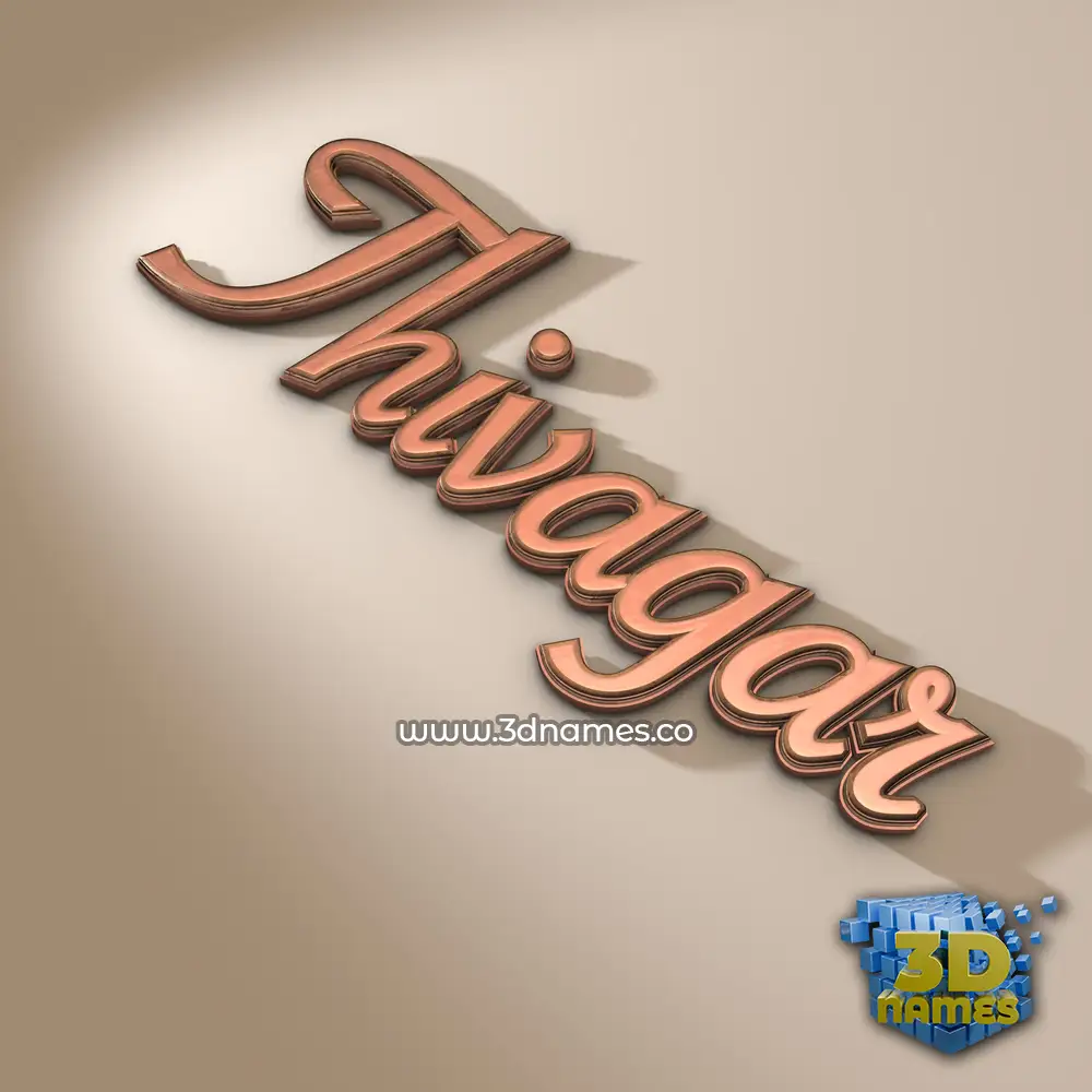 thivagar in Rose Gold style - 3D name wallpaper