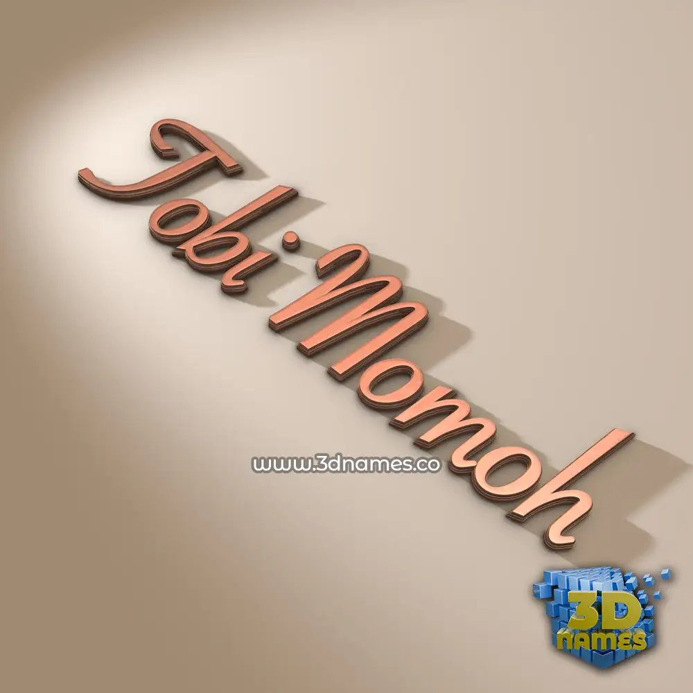 tobi momoh in Rose Gold style - 3D name wallpaper