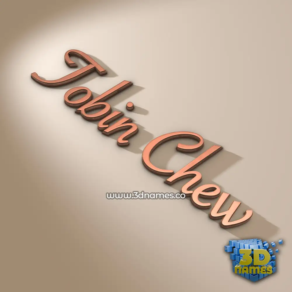 tobin chew in Rose Gold style - 3D name wallpaper