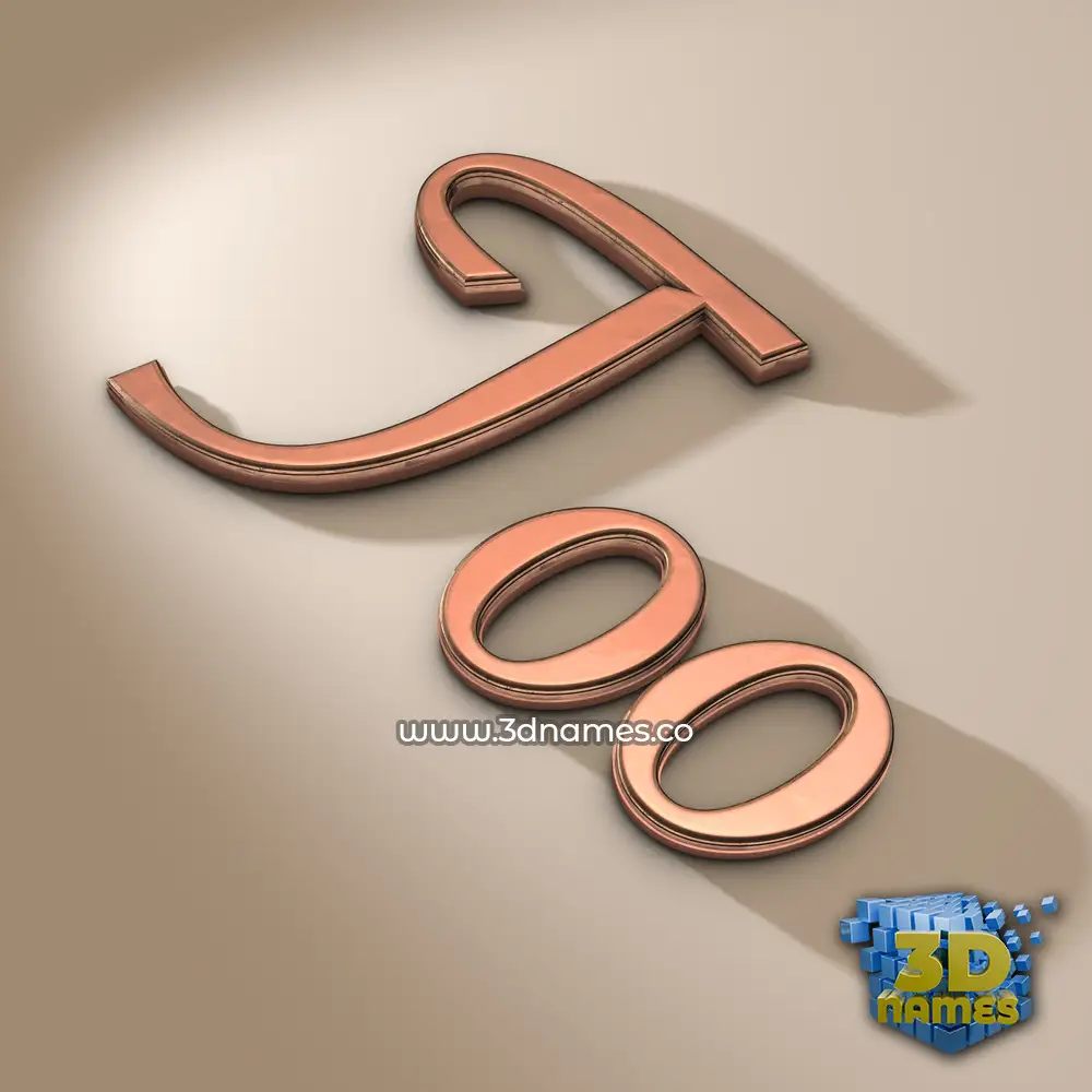 too in Rose Gold style - 3D name wallpaper