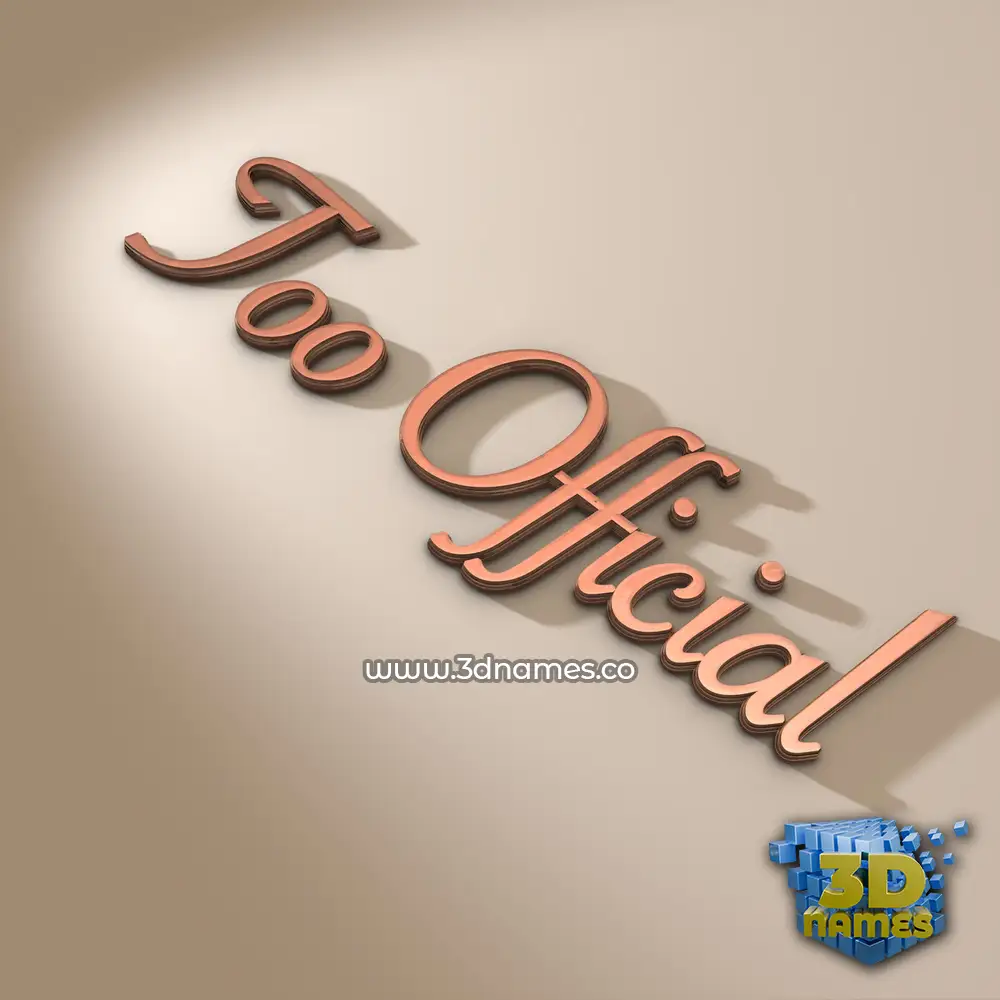too official in Rose Gold style - 3D name wallpaper