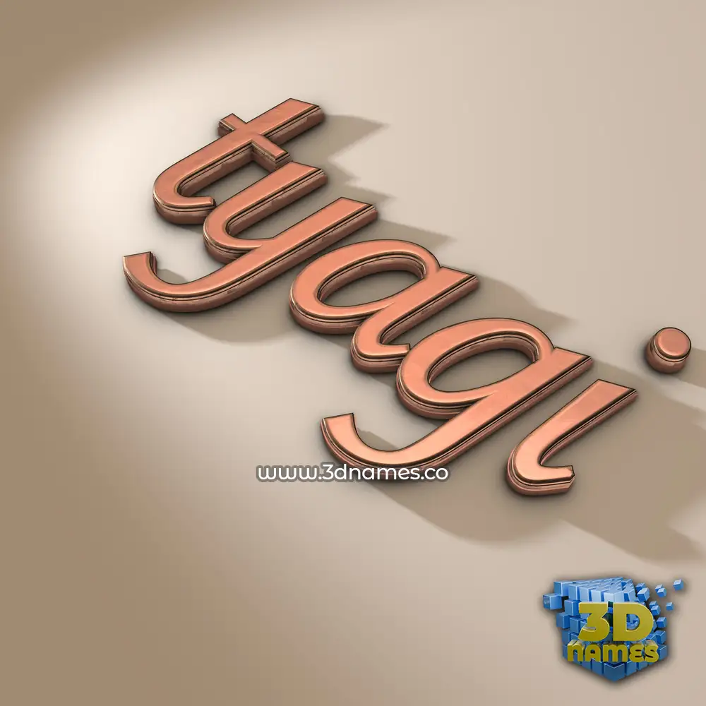 tyagi in Rose Gold style - 3D name wallpaper