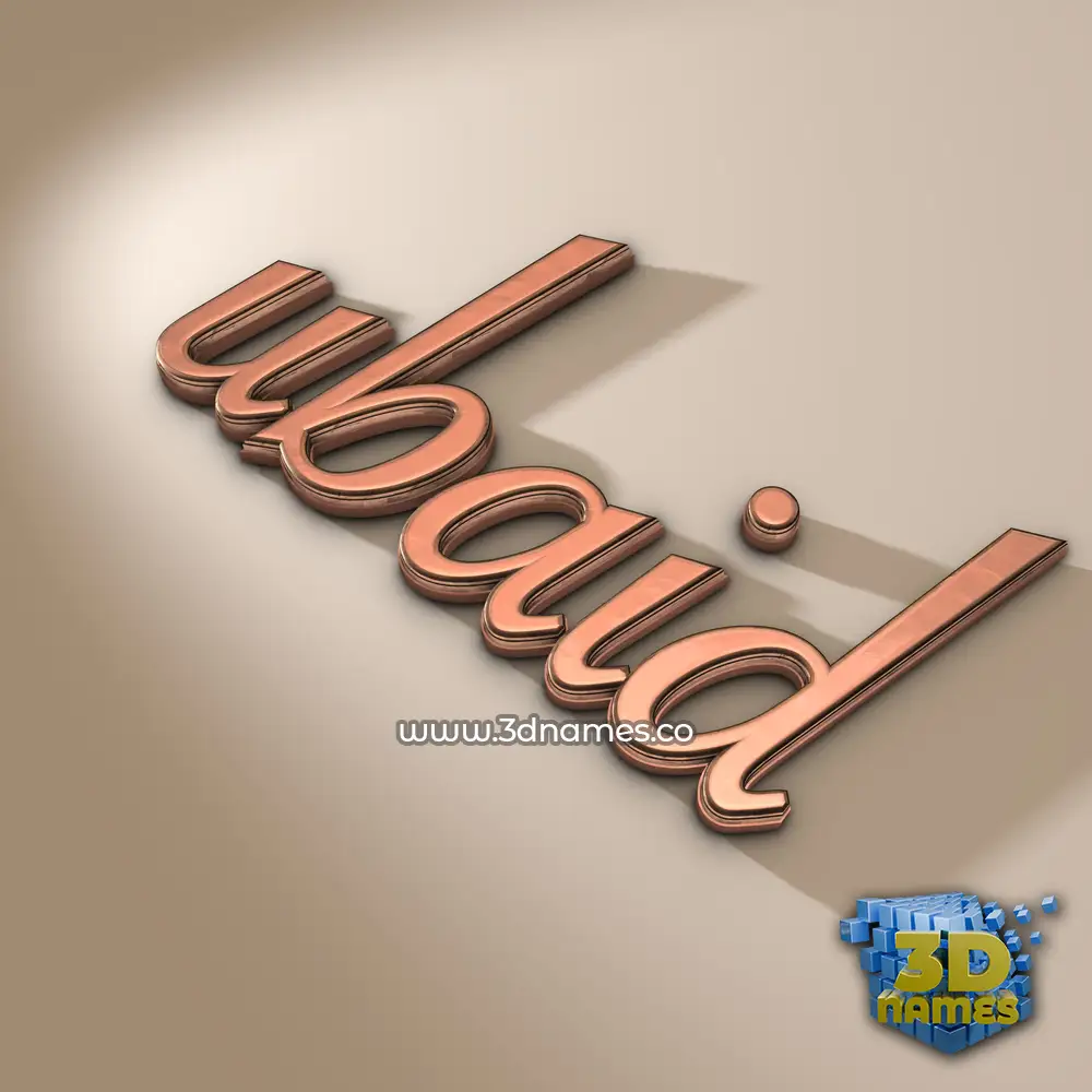ubaid in Rose Gold style - 3D name wallpaper