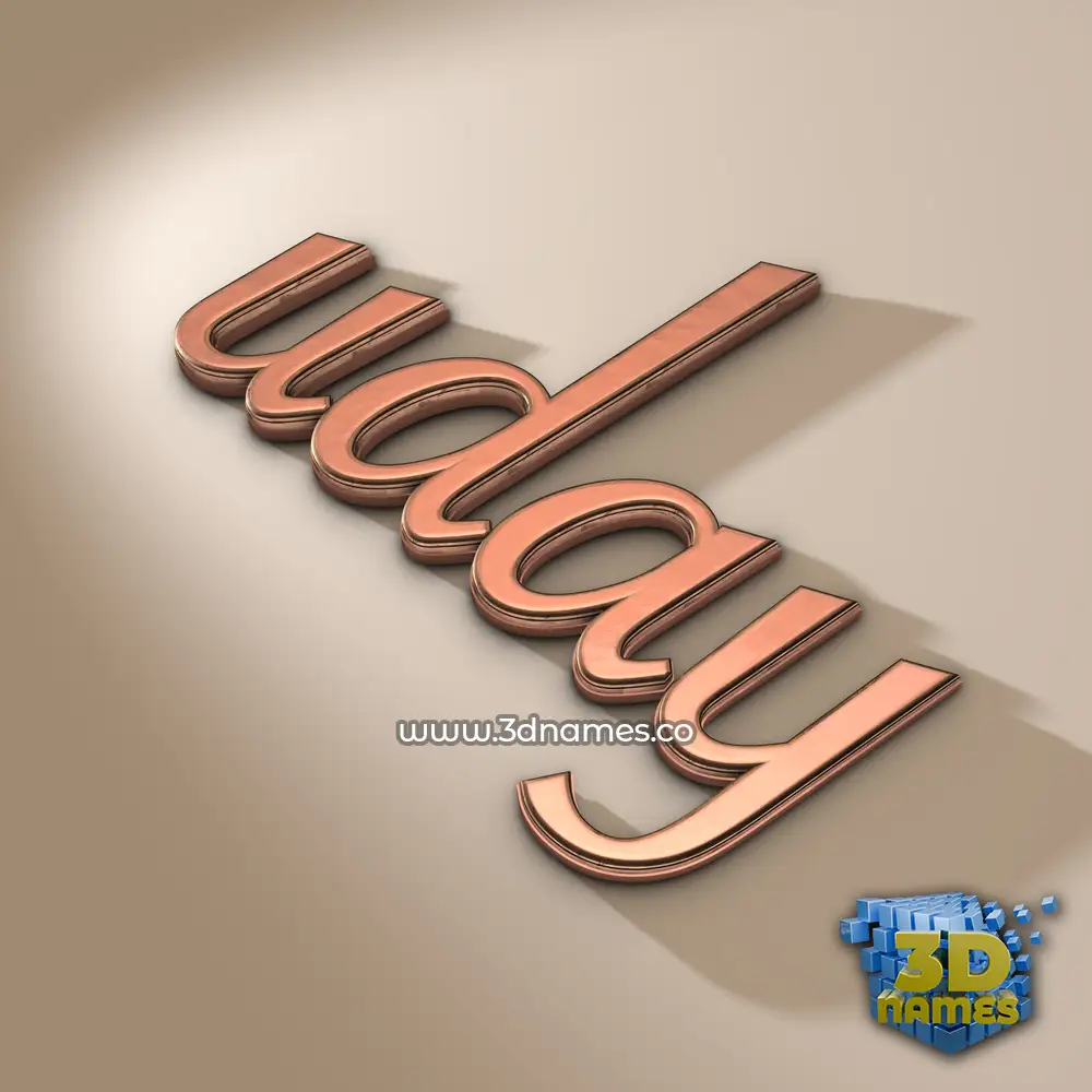 uday in Rose Gold style - 3D name wallpaper