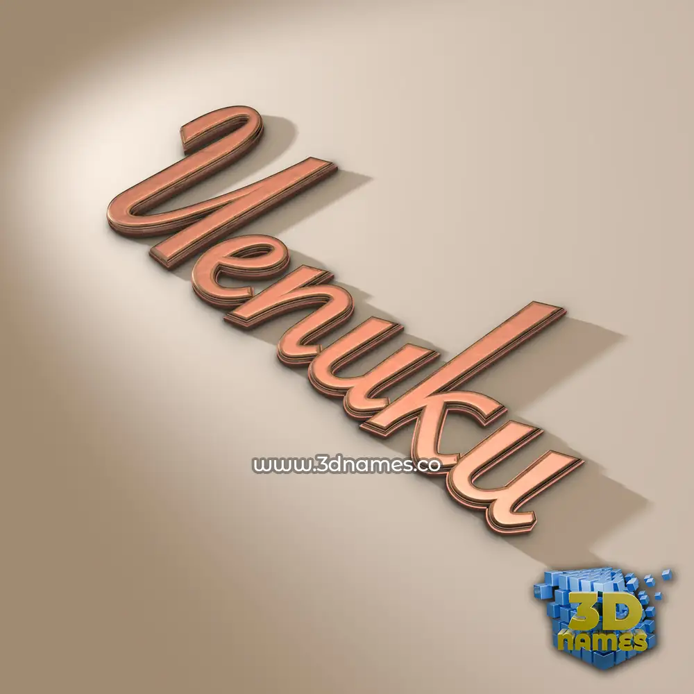 uenuku in Rose Gold style - 3D name wallpaper