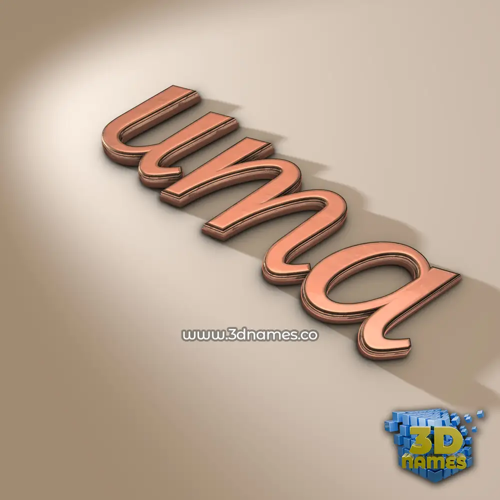 uma in Rose Gold style - 3D name wallpaper