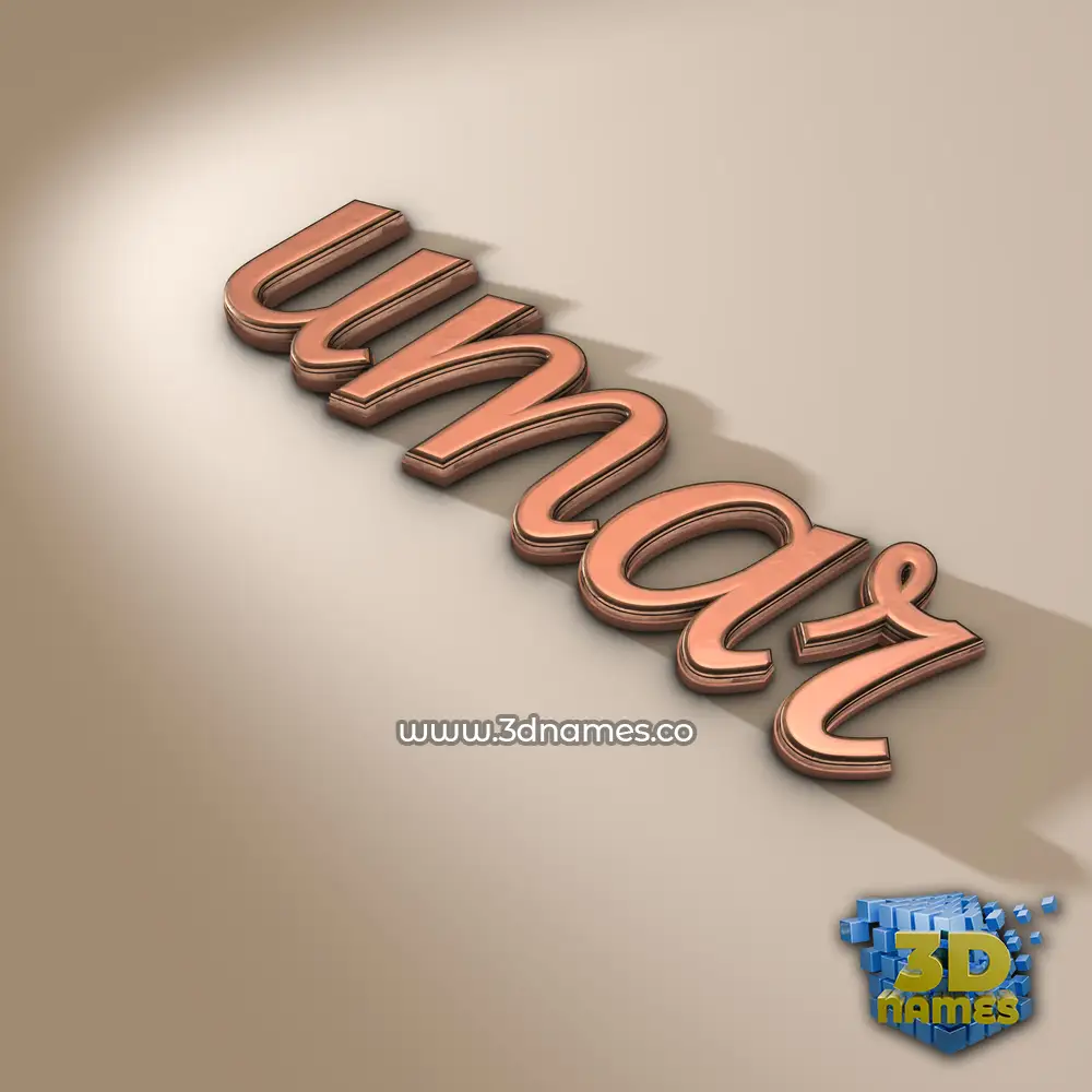 umar in Rose Gold style - 3D name wallpaper
