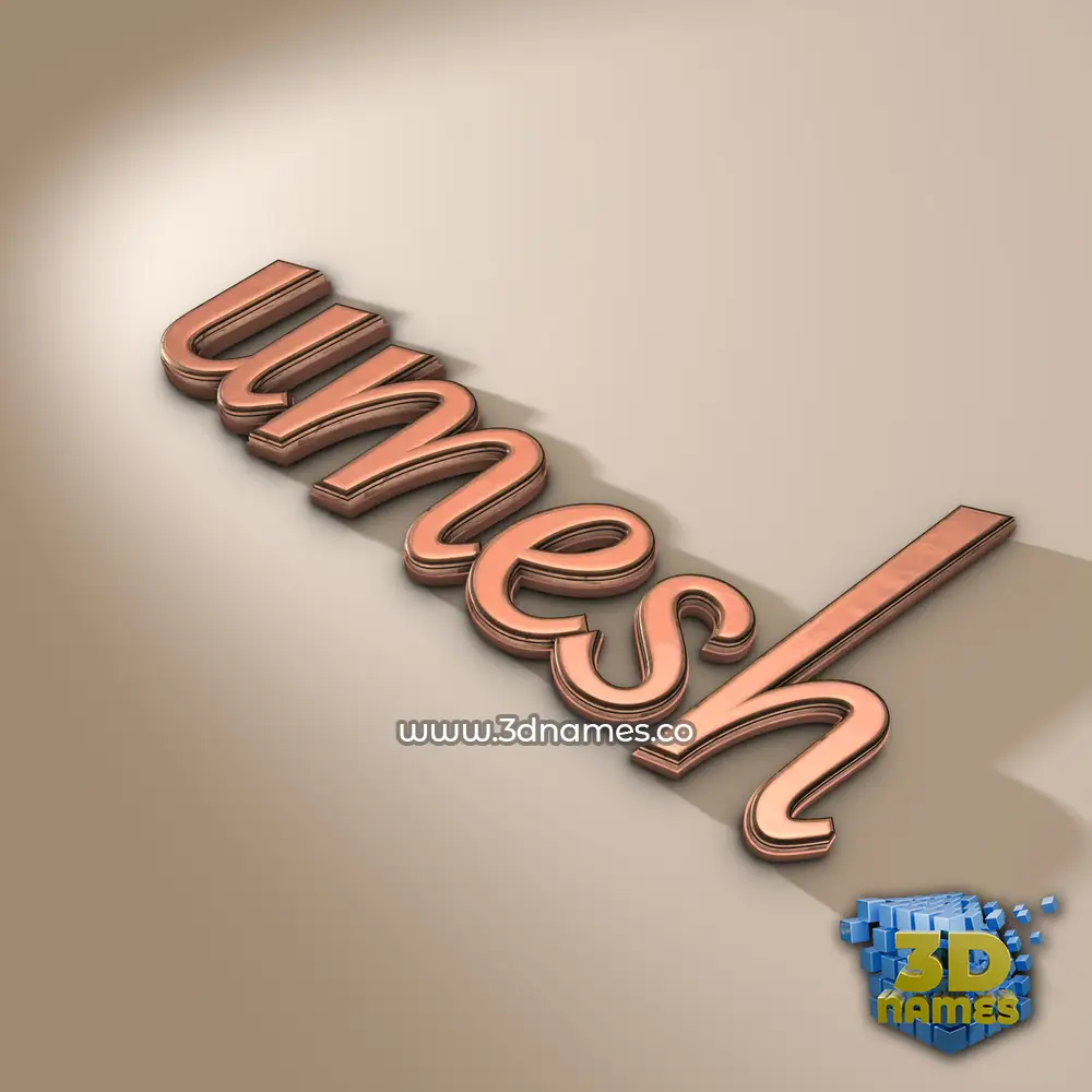 umesh in Rose Gold style - 3D name wallpaper