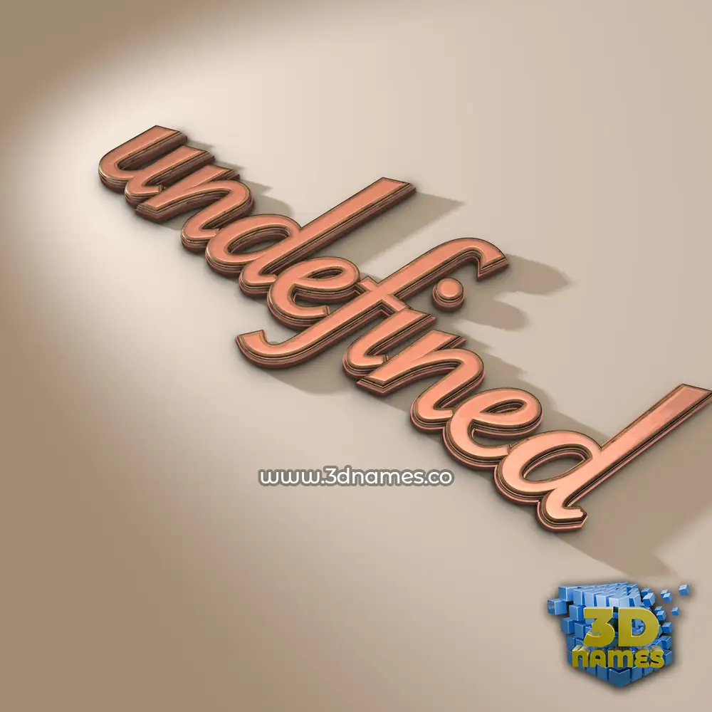 undefined in Rose Gold style - 3D name wallpaper