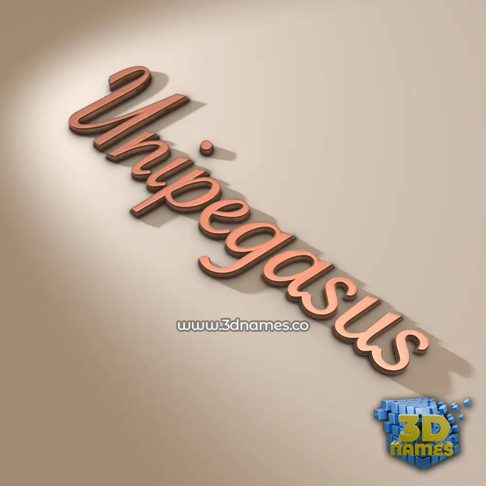 unipegasus in Rose Gold style - 3D name wallpaper
