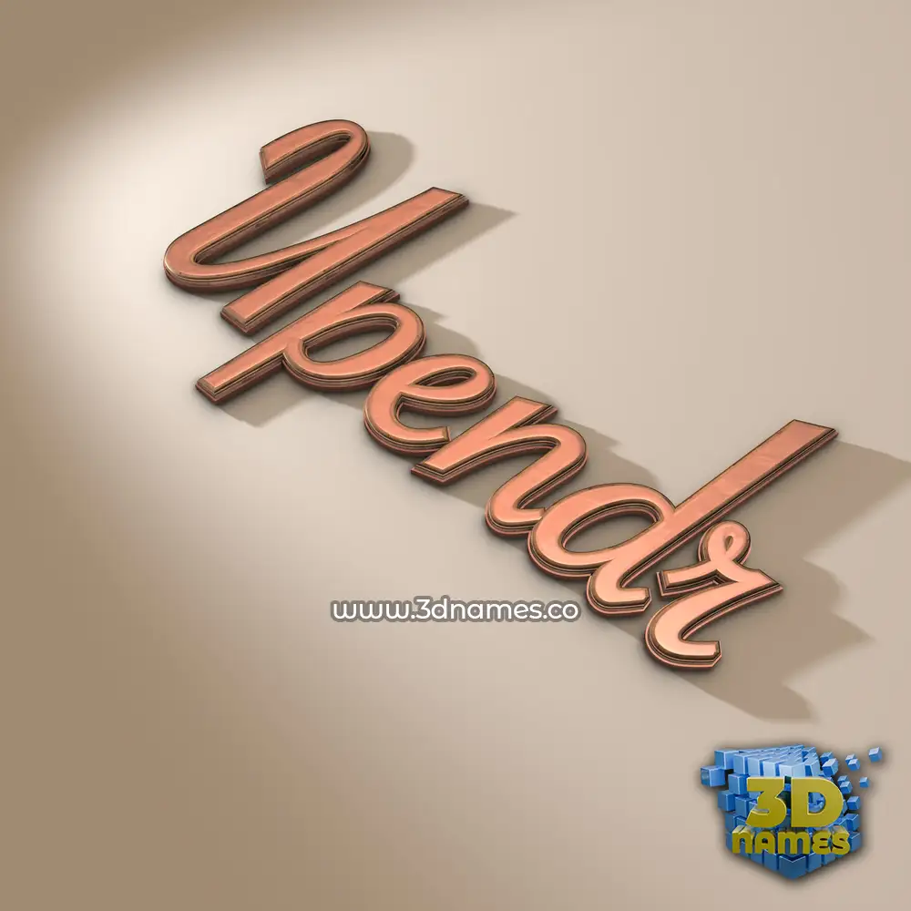 upendr in Rose Gold style - 3D name wallpaper