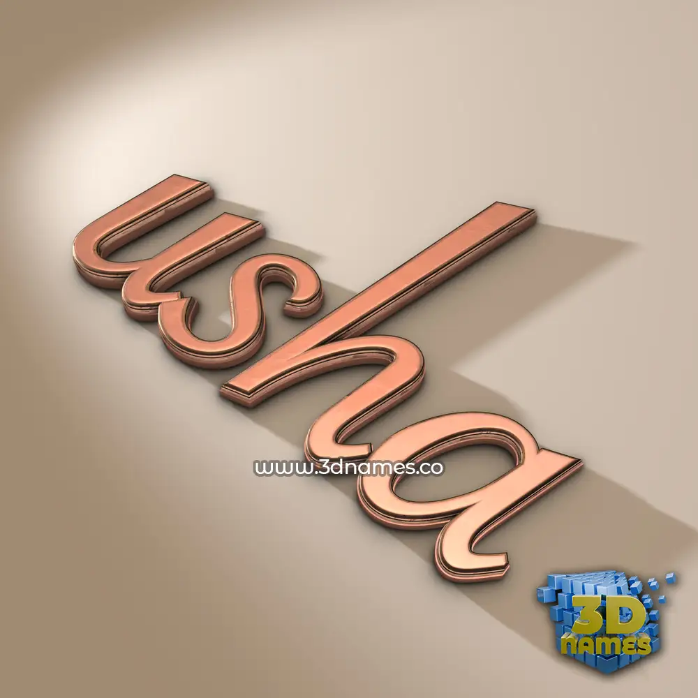 usha in Rose Gold style - 3D name wallpaper