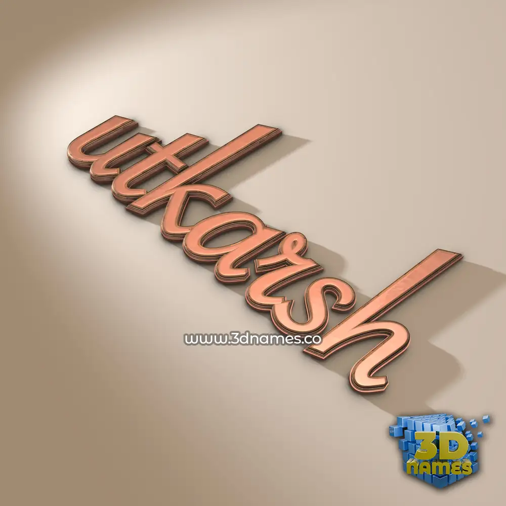 utkarsh in Rose Gold style - 3D name wallpaper